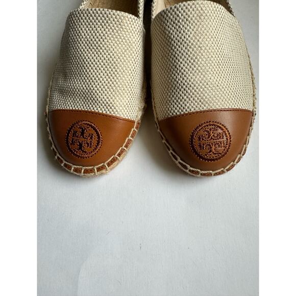 NWOB Tory Burch Colorblock Espadrille Flat in Canvas/ Nappa Leather Sz 5.5 - Picture 6 of 9